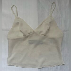 cream urban outfitters satin going out top